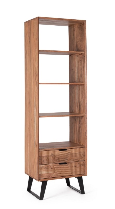 Bibliotecă Isar cu 2 uși din lemn masiv maro 195 cm