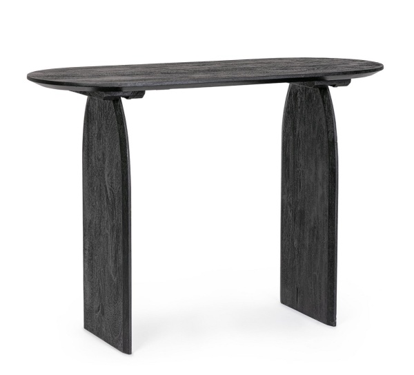 Consolă Monterrey, 110 cm, din lemn de mango, cu finisaj nitrocelulozic, negru, 110x45x76 cm