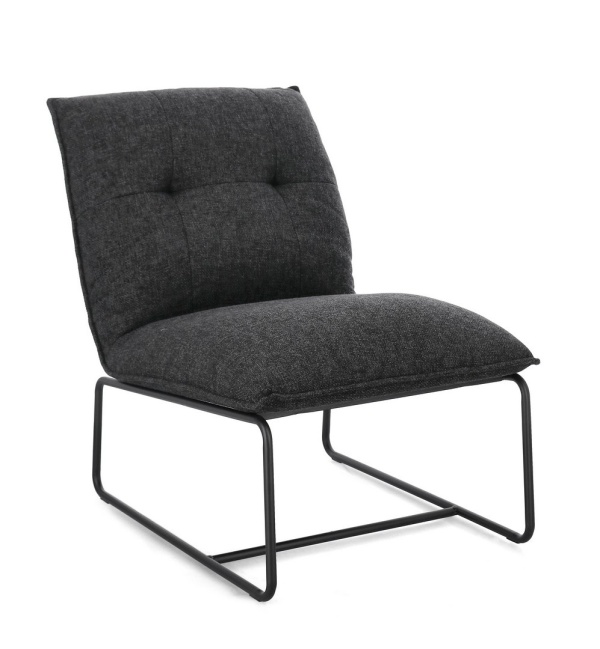 Fotoliu lounge rabatabil Galene, negru, 60x85.5x72 cm