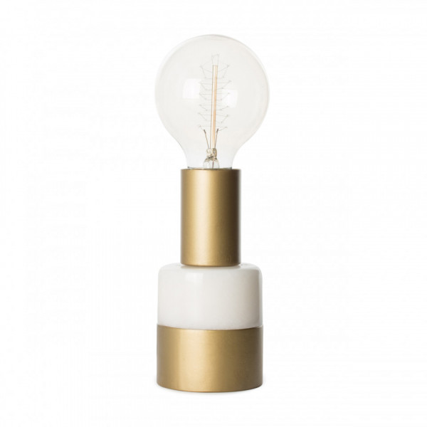 Lampa decorativa din marmura/fier Lalande alba, un bec
