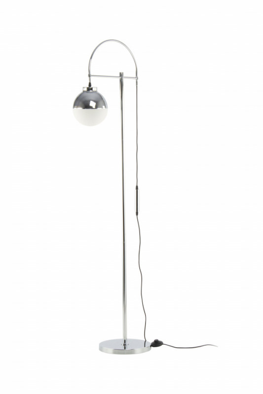 Lampadar din sticla/fier Lavina alb/ argintiu, un bec