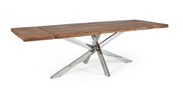 Masă dining extensibilă Arkansas, 10 persoane, cu blat din lemn de acacia, 180-260x90 cm