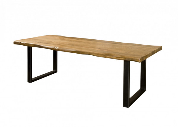Masa dreptunghiulara cu blat din lemn de mango 240x100x77 cm maro/negru