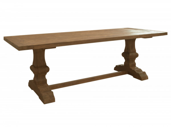 Masa dreptunghiulara din lemn de tec reciclat 240x100x78 cm maro inchis