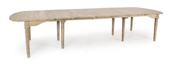 Masă extensibilă Bedford, din lemn masiv de stejar, finisaj ceruit antichizat, 12 locuri, 92-382x120 cm