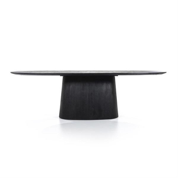 Masa ovala din lemn de mango Aron 250x110 cm neagra