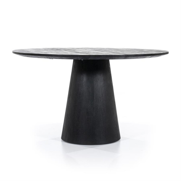 Masa rotunda dinlemn de mango Aron 130x76 cm neagra