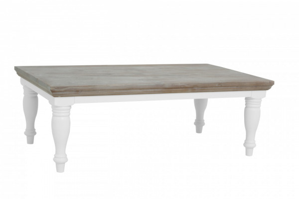 Masuta de cafea dreptunghiulara din lemn 130x75x45 cm gri/alb