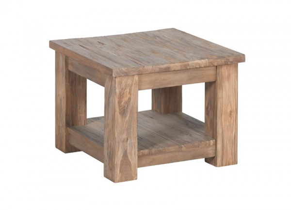 Masuta de cafea patrata din lemn cu spatiu de depozitare 100x100x45 cm maro