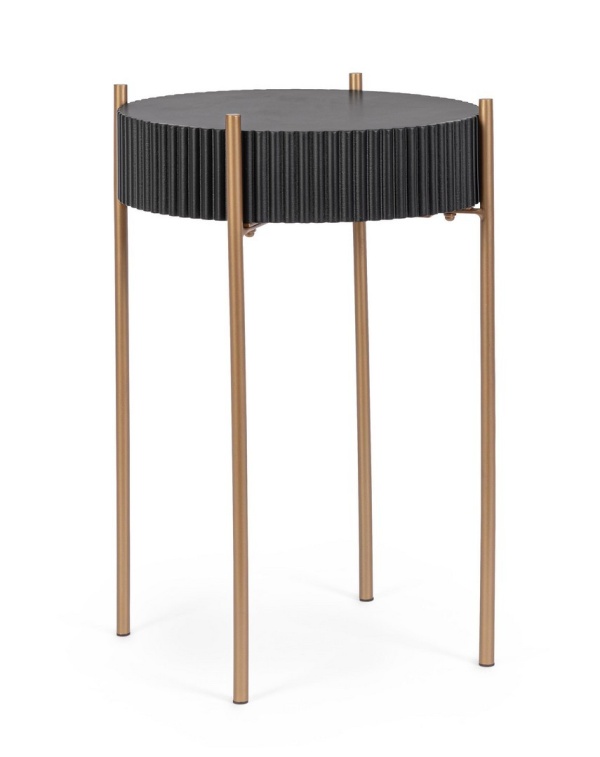 Măsuță de cafea rotundă Darcy, cu blat din MDF și picioare din oțel, diametru 40.5 cm, înălțime 64.5 cm