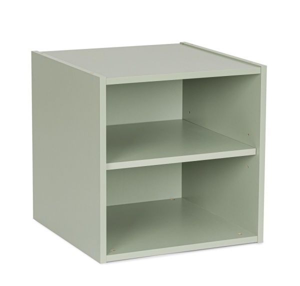 Raft tip cub, finisaj verde salvie, 35x35x35 cm