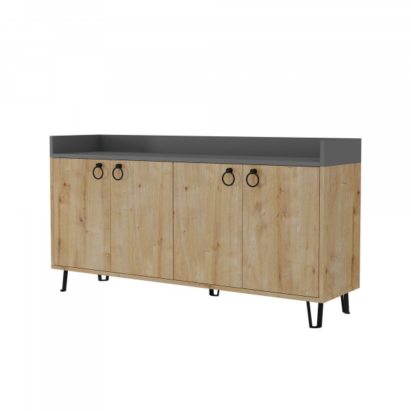 Servanta din pal melaminat Dea stejar 140x80x36 cm