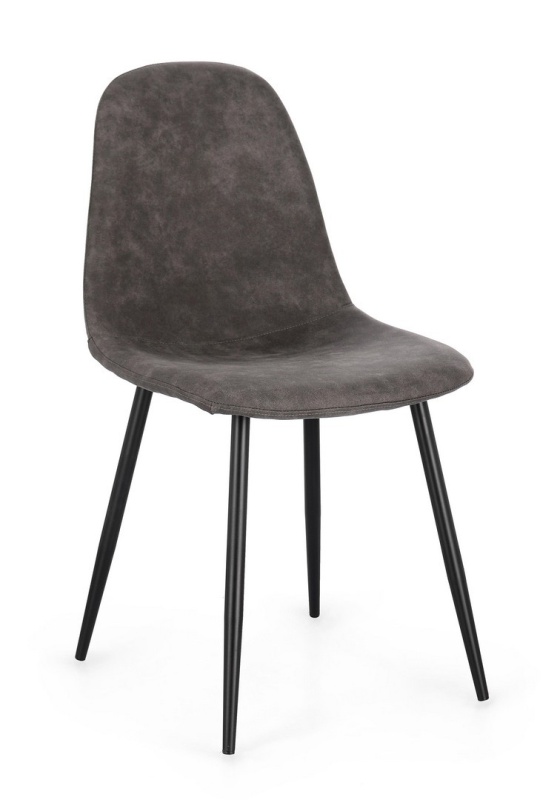 Set 4 scaune tapitate Irelia negru/gri închis