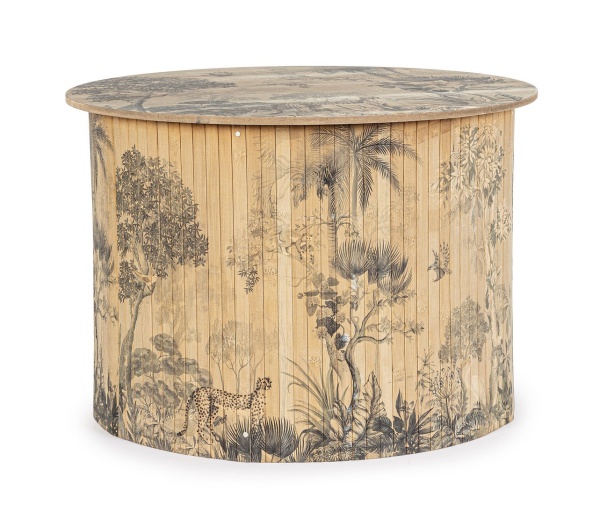 Set de 2 măsuțe de cafea rotundă Namika, din bambus, diametru 58 cm, înălțime 40 cm