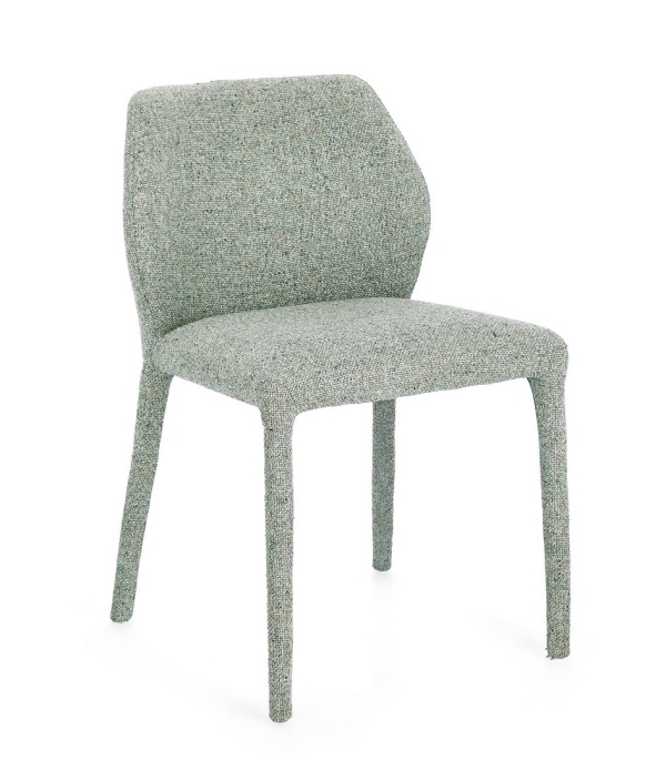 Set de 2 scaune Libby, din oțel și stofă, verde, 50x55x77,5 cm