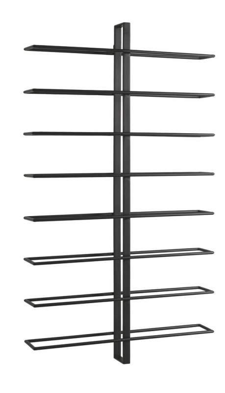 Set de 2 suporturi sticle Isaac, pentru 16 sticle, din oțel vopsit electrostatic, negru, 52x8.5x90 cm