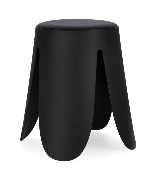 Set de 4 taburete Imogen, negru, diametru 37 cm, înălțime 47 cm