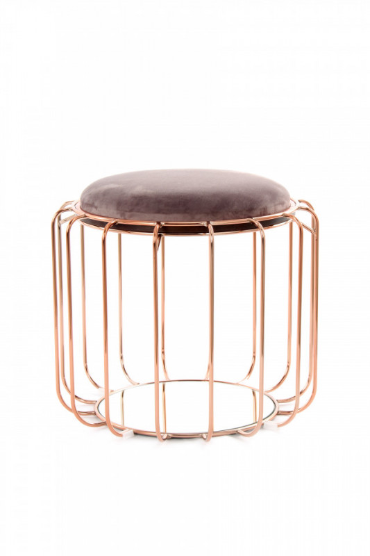 Taburet tapitat/masuta de cafea rotund/a Comfortable 50x50x45 cm lila