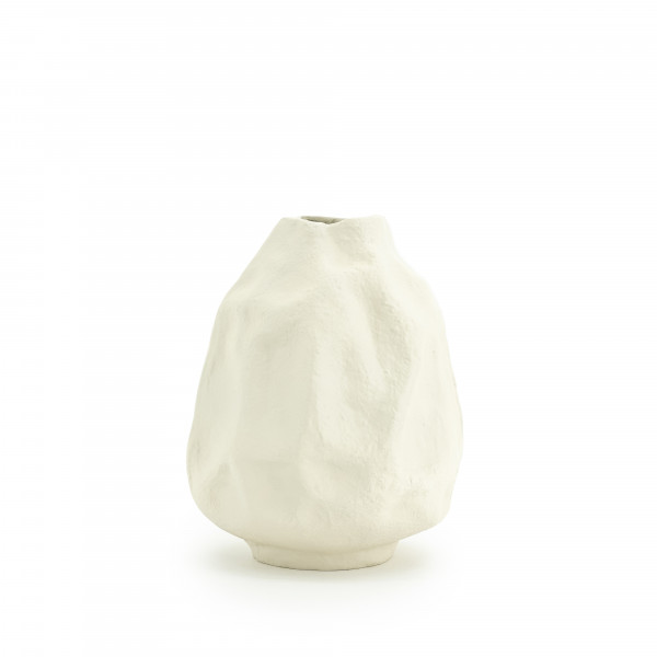 Vaza de aluminiu Dent medie alba 26.5 cm