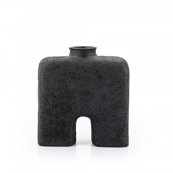 Vaza de ceramica Arca mica neagra 32 cm