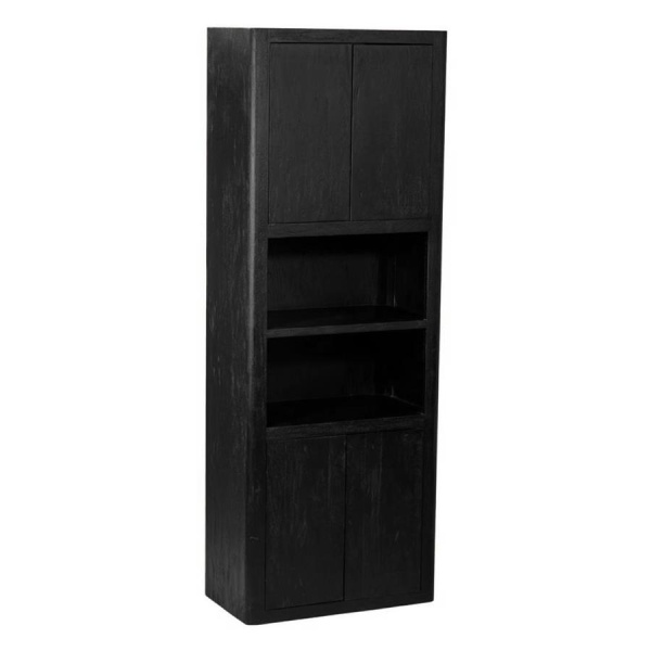 Biblioteca Tenna din lemn de mango negru 80 cm