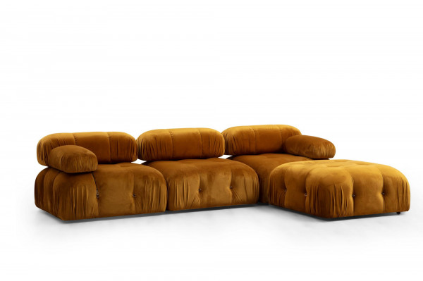 Coltar Bubble modular, 3 locuri, mustar