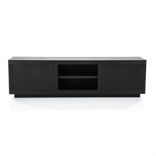 Comoda TV din lemn de stejar Helsinki 160cm neagra
