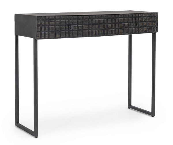 Consolă Dorset cu 2 sertare, din lemn și metal, 100x33x80 cm