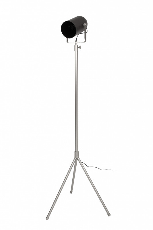 Lampadar din otel/alama/fier Celeste, negru/argintiu, un bec 27x57x158-195 cm