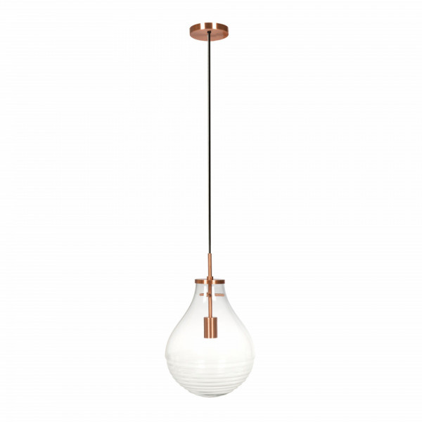 Lustra din sticla/fier Tamo Small transparent/cupru, un bec