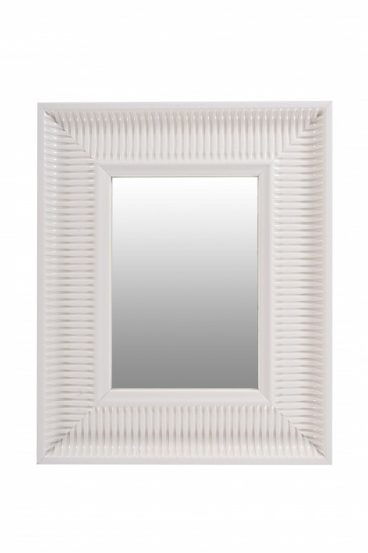 Oglinda dreptunghiulara cu rama din polistiren alba Howard, 49cm (L) x 40cm (L) x 3cm (H)
