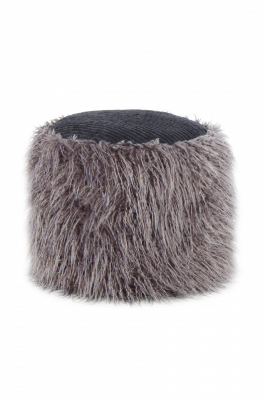 Puf tapitat Bobtail gri inchis / negru