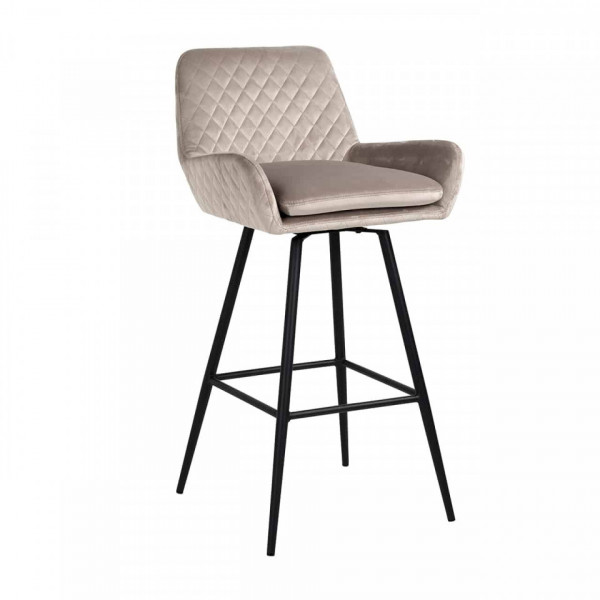 Scaun de bar rotativ tapitat Linsey crem