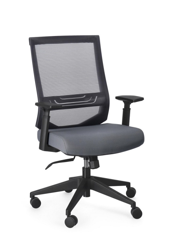 Scaun de birou Marcus, reglabil, cu suport lombar, plasă, gri