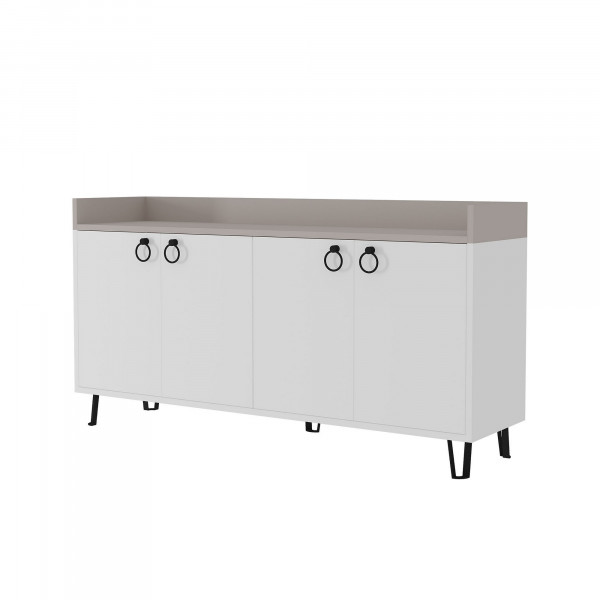 Servanta din pal melaminat Dea alba 140x80x36 cm