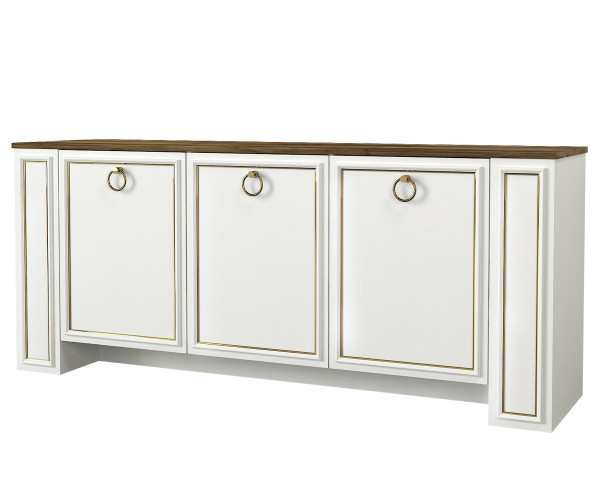 Servanta din pal melaminat Sansa alba 180x45x76 cm