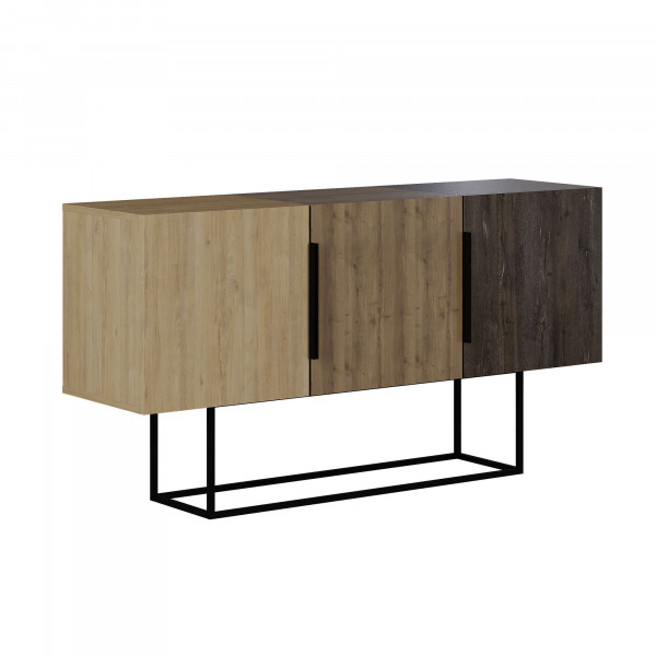 Servanta din pal melaminat Tontini stejar, maro, maro închis 150x79,5x42 cm