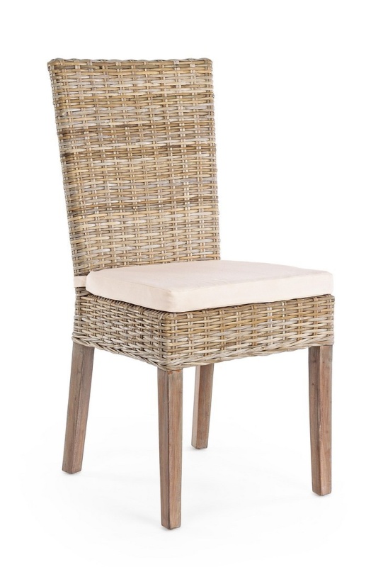 Set 2 scaune Tavira cu perna mahon cu tesatura Kubu
