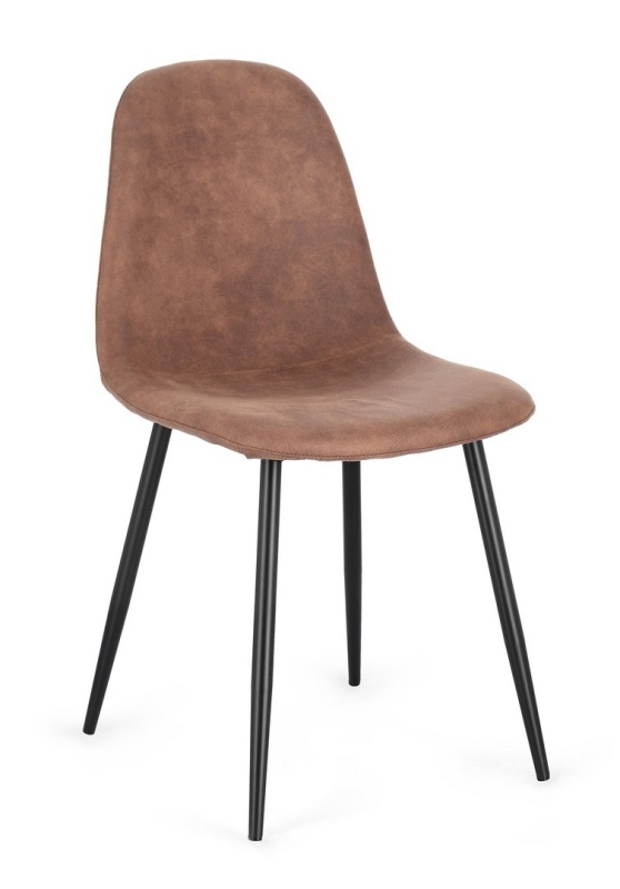 Set 4 scaune tapitate Irelia negru/cognac