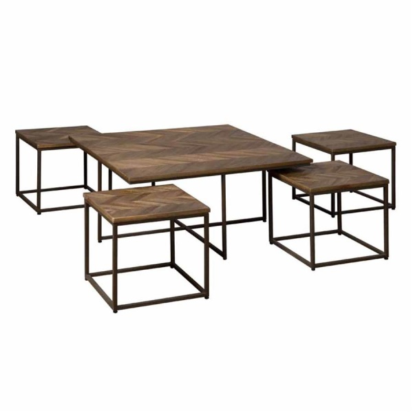 Set masute cafea din lemn masiv gri de la 40 cm