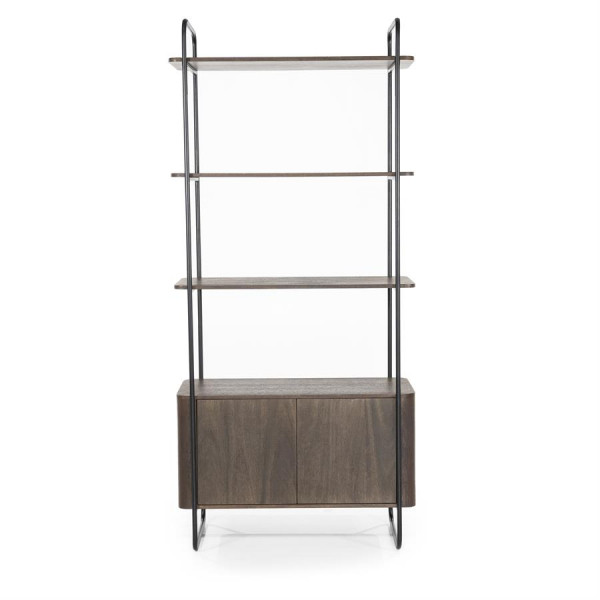 Bibliotecă din lemn de mango James 2 usi 96x46x210 cm maro