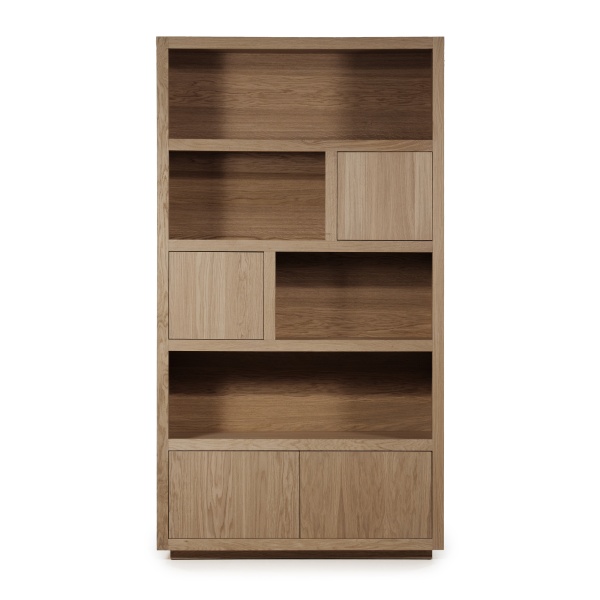 Biblioteca Helsinki din lemn de stejar maro inchis 120x220 cm