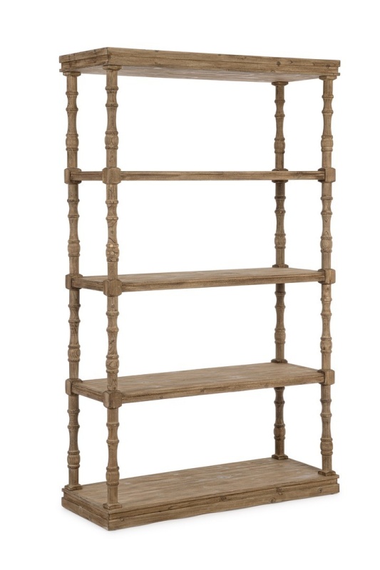Biblioteca Maddy cu 5 polite din lemn de brad maro 197 cm