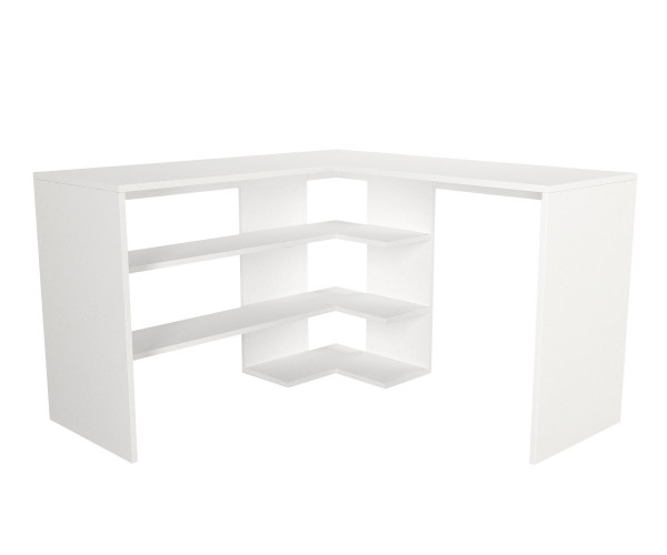 Birou pe colt din pal melaminat Stylo alb 120 cm