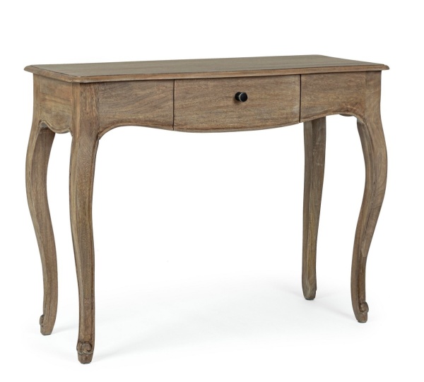 Consolă Domitille, 100 cm, cu 1 sertar, din lemn de mango, finisaj vopsit, 100x40x76 cm