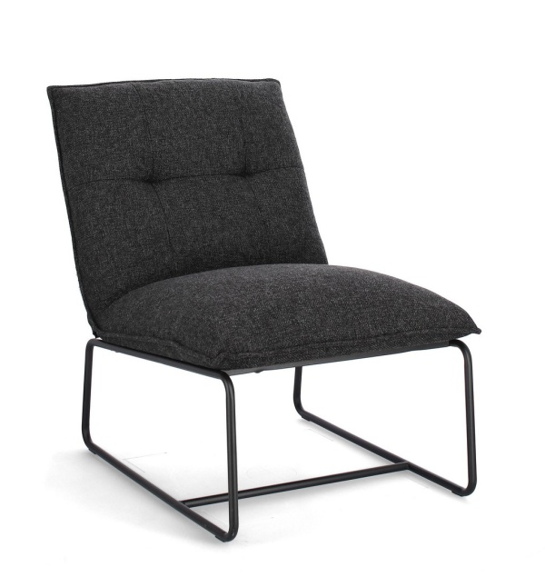 Fotoliu lounge rabatabil Galene, negru, 60x85.5x72 cm