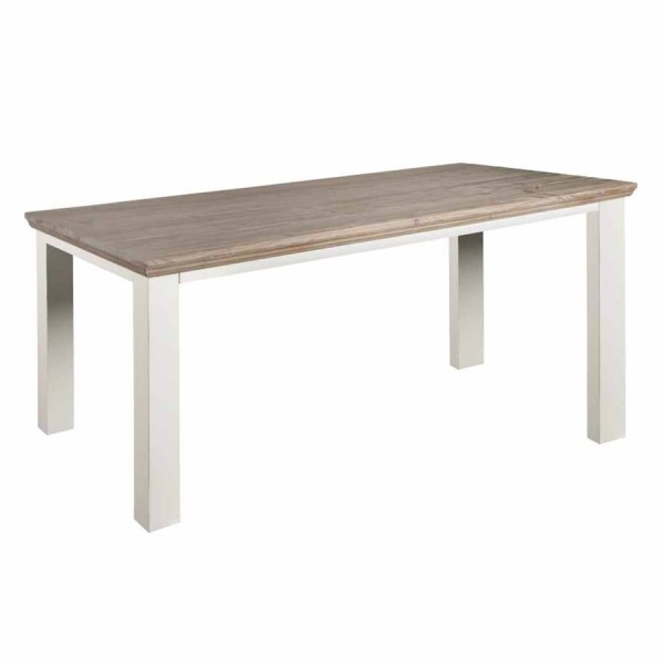 Masa de dining drreptunghiulara Fleur din lemn de pin gri 220 cm