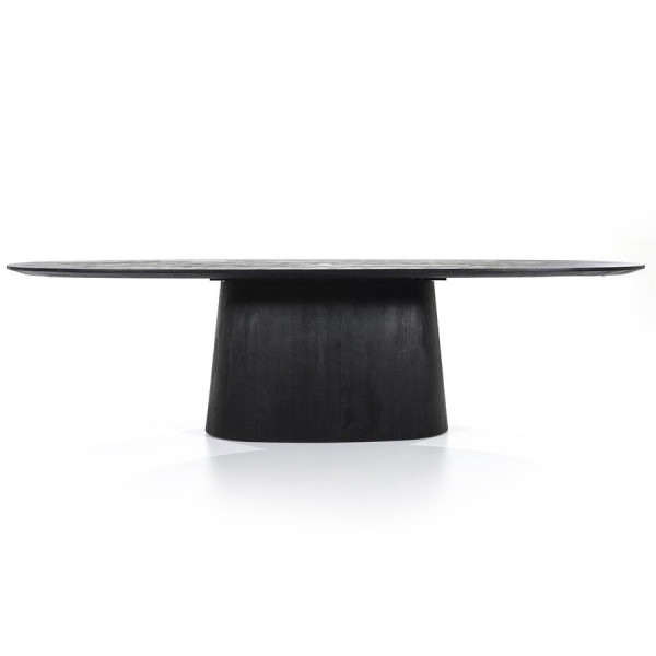 Masa ovala din lemn de mango Aron 300x110 cm neagra