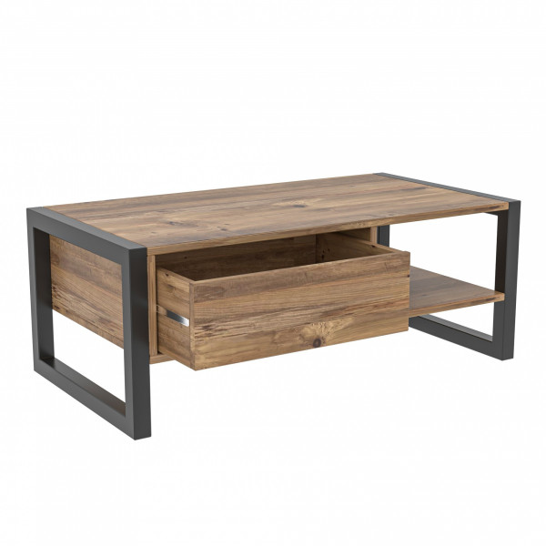 Masuta de cafea dreptunghiulara Haldizen cu sertar si spatiu de depozitare 105x55 cm