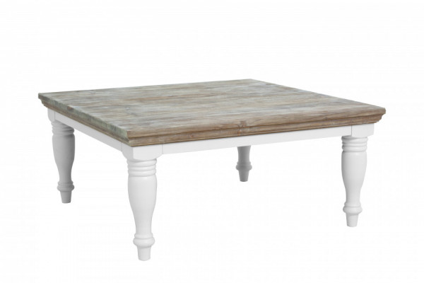 Masuta de cafea patrata din lemn 100x100x45 cm gri/alb